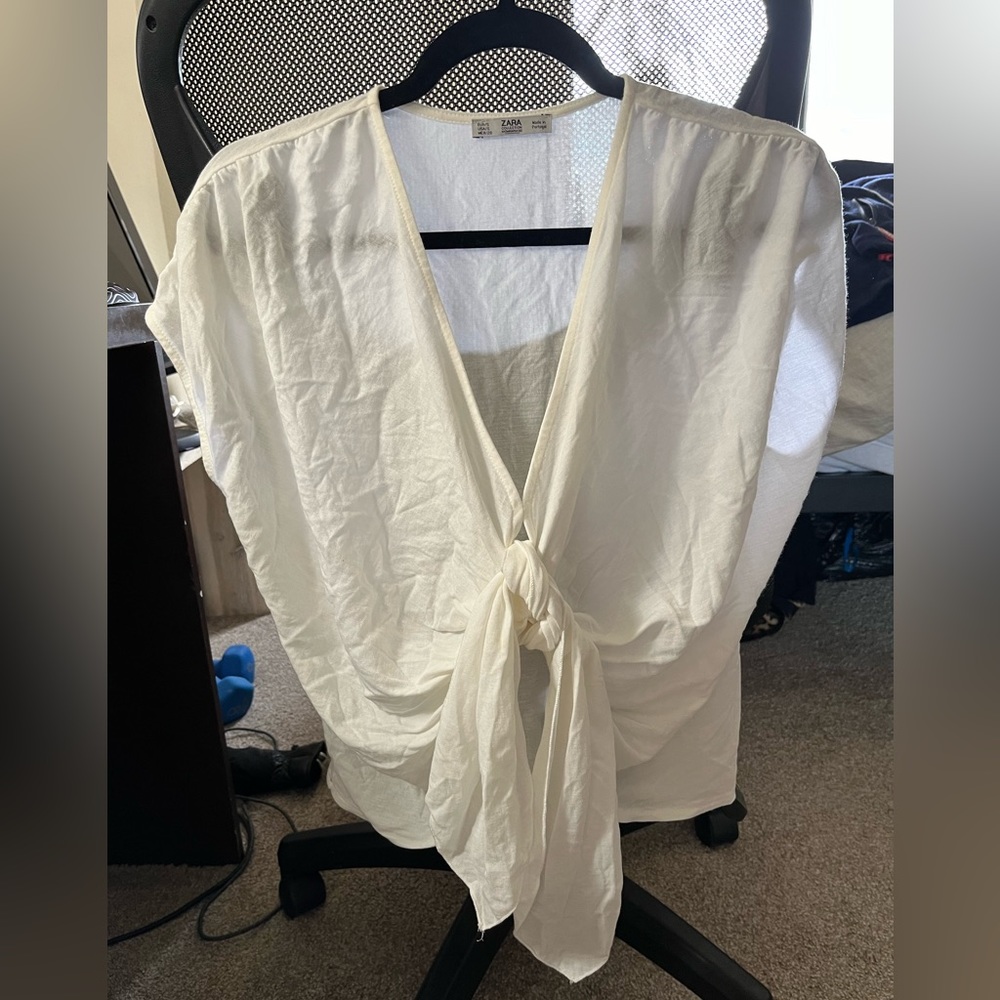 Zara tie knot t-shirt S M